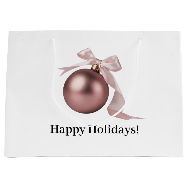 GRAND SAC CADEAU LARGE DUSTY ROSE HOLIDAY GIFT BAG (Devant)