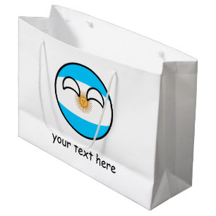 Grand Sac Cadeau L'Argentine Geeky tendante drôle Countryball