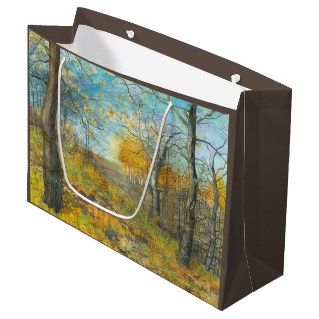 Grand Sac Cadeau L'automne d'or dans une chênaie (Devant Angle)