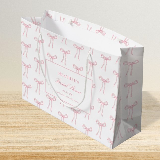 Grand Sac Cadeau Lavage Rose Noeud Papillon Nœud Cérémonie de maria (Créateur téléchargé)