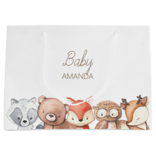 Grand Sac Cadeau Le Baby shower des animaux des bois