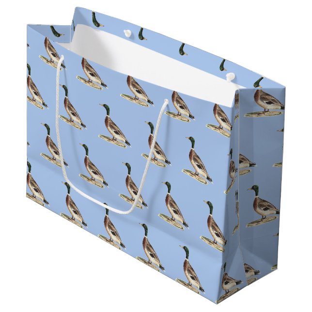Grand Sac Cadeau Le canard colvert ou sauvage (Anas platyrhynchos) (Devant Angle)