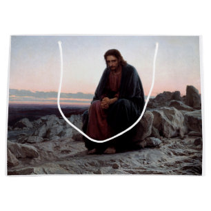 Grand Sac Cadeau Le Christ dans le désert, Ivan Kramskoi