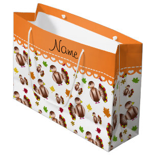 Grand Sac Cadeau Le feuille de la dinde blanche nommée