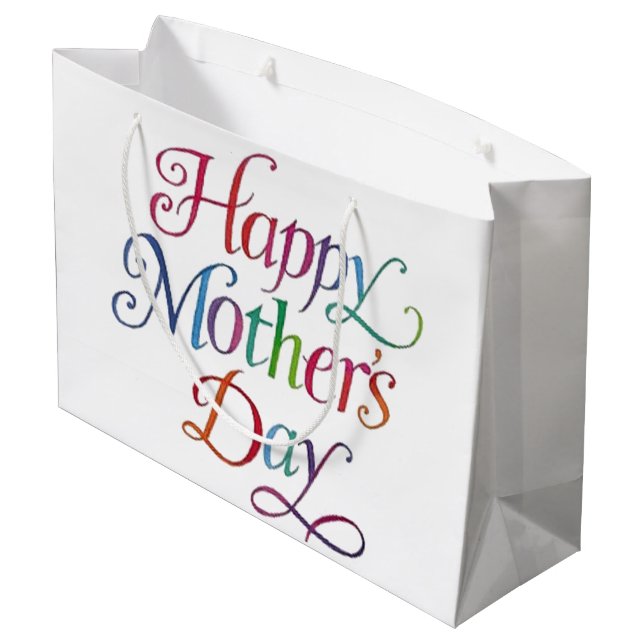 Grand Sac Cadeau Le jour de mère heureux (Dos Angle)