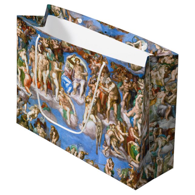 Grand Sac Cadeau Le jugement Dernier, Michel-Ange (Devant Angle)