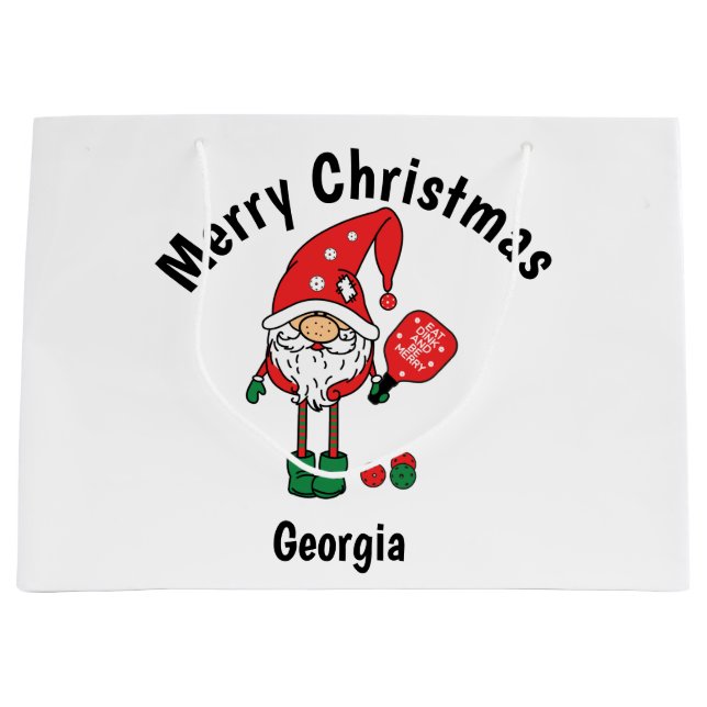 Grand Sac Cadeau Le pickball de Noël (Devant)