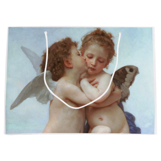 Grand Sac Cadeau Le premier baiser, Amor et Psyche, Bouguereau (Devant)