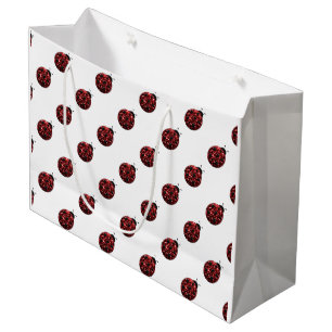 Grand Sac Cadeau Le rouge de scintillement miroite motif de