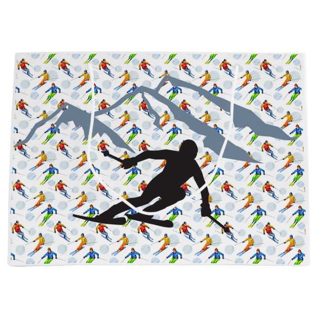 Grand Sac Cadeau Le skieur (Devant)