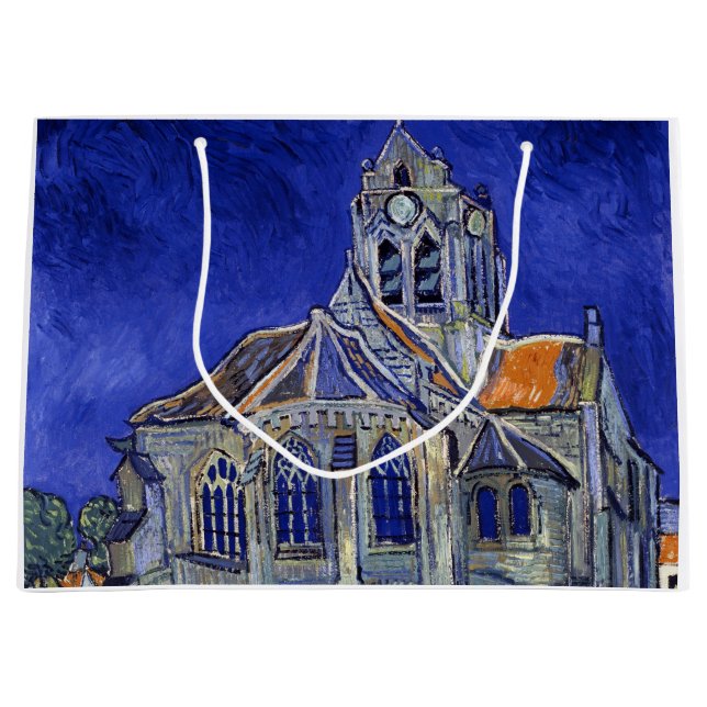 Grand Sac Cadeau L'église d'Auvers, Van Gogh (Devant)
