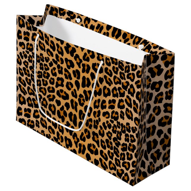 Grand Sac Cadeau Leopard (Devant Angle)