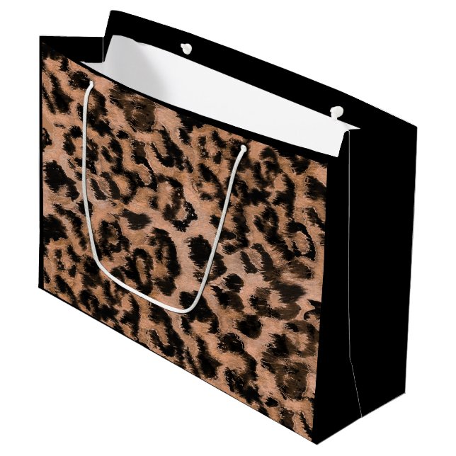 Grand Sac Cadeau Leopard - imprimé tacheté animal (Devant Angle)