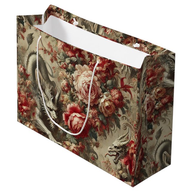 Grand Sac Cadeau L'épais écarlate - Design mythique gothique (Devant Angle)