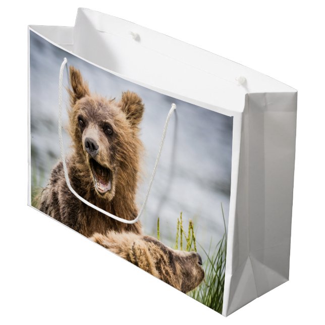 Grand Sac Cadeau Les Cubs Grizzly À La Recherche De Leur Maman (Devant Angle)