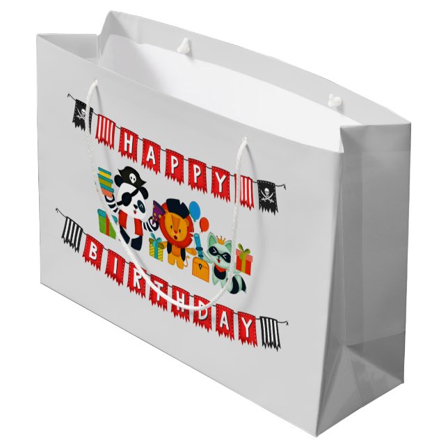 Grand Sac Cadeau les mignons enfants pirates fête d'anniversaire (Dos Angle)