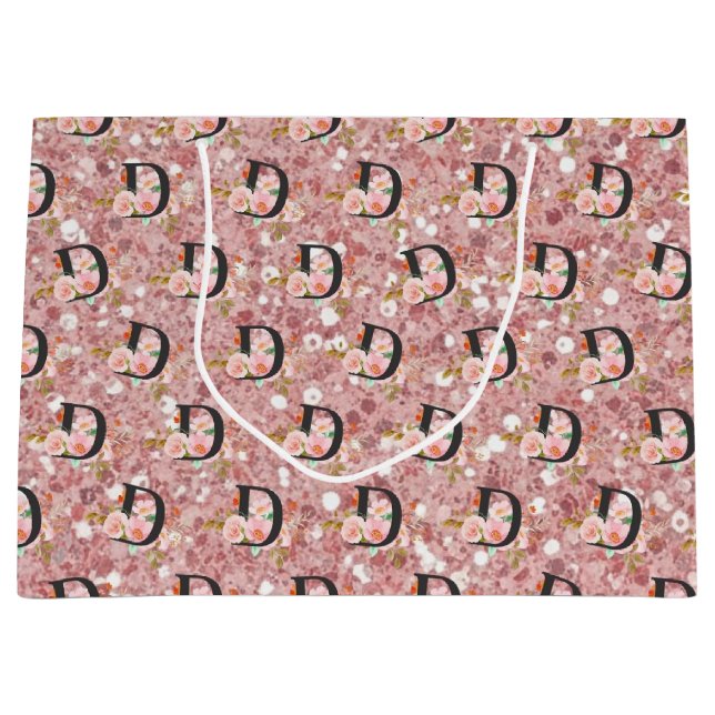 Grand Sac Cadeau Lettre D (Devant)