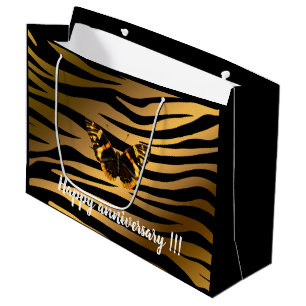 Grand Sac Cadeau Ligne tendance de luxe Tiger Butterfly