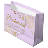 Lilac Purple & Gold Lace Élégante Bridesmaid