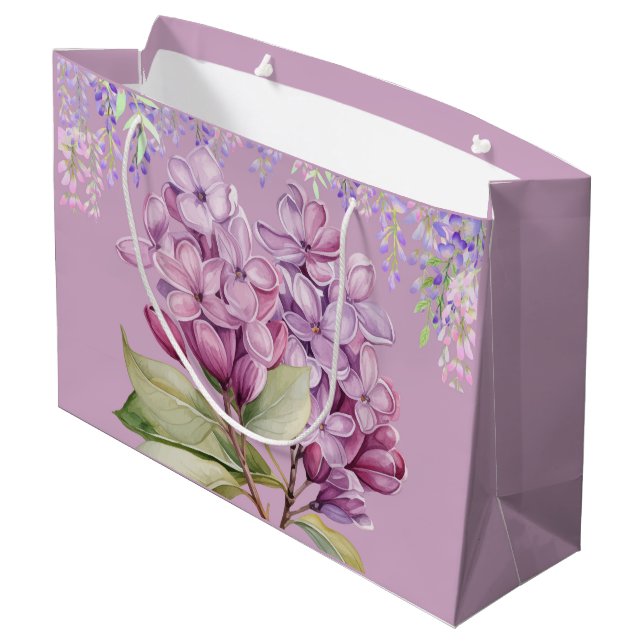 Grand Sac Cadeau Lilas Violets (Dos Angle)