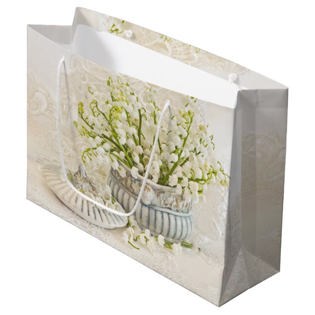 Grand Sac Cadeau Lily De La Vallée (Devant Angle)