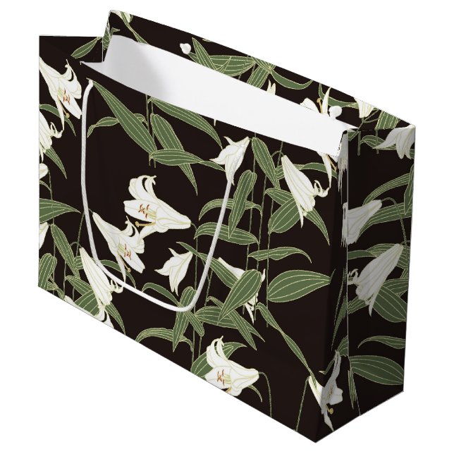 Grand Sac Cadeau Lily japonaise (Devant Angle)