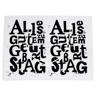 Grand Sac Cadeau Lino allemand "Joyeux anniversaire" Imprimer