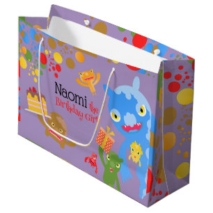 Grand Sac Cadeau Little Party Monster and confetti Anniversaire Par