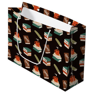 Grand Sac Cadeau Livres Confortables et Lecture de Café
