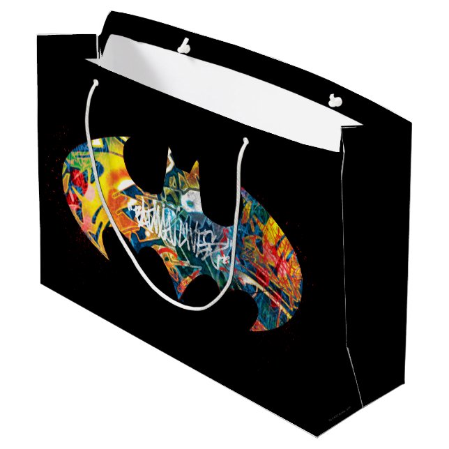 Grand Sac Cadeau Logo Batman Néon/Graffiti 80s (Dos Angle)
