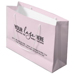 Grand Sac Cadeau Logo Blush Pink personnalisé Entreprise