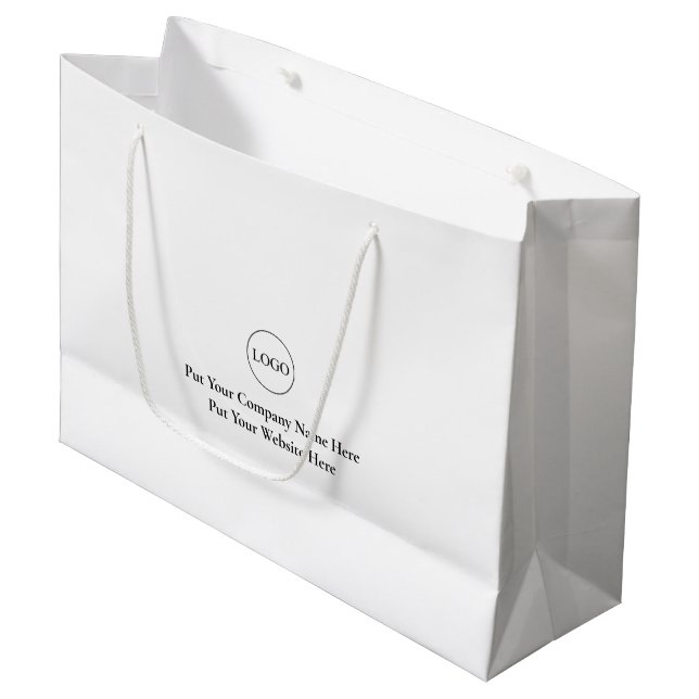 Grand Sac Cadeau Logo customisé Et Texte Personnalisé Ou Nom Grand  (Devant Angle)