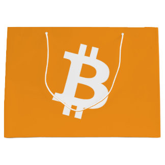 Grand Sac Cadeau Logo de la Cryptomonnaie Bitcoin