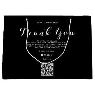 Grand Sac Cadeau Logo de l'entreprise Merci Code QR   