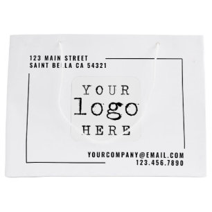 Grand Sac Cadeau Logo de l'entreprise personnalisée moderne