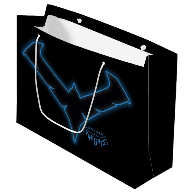 Grand Sac Cadeau Logo de nuit Gotham Knights (Devant Angle)