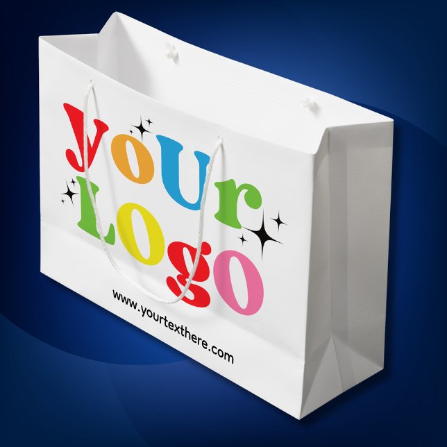 Grand Sac Cadeau Logo d'entreprise personnalisé Papier grand format (Créateur téléchargé)