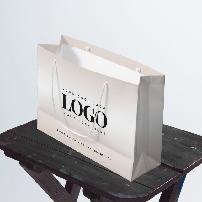 Grand Sac Cadeau Logo élégant personnalisé pour entreprise avec dég (Créateur téléchargé)