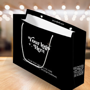 Grand Sac Cadeau Logo moderne Black Business Code QR