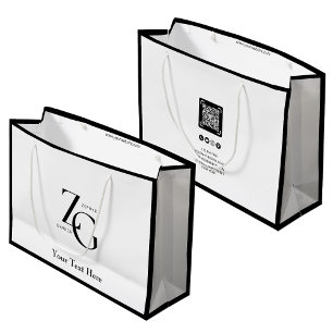 Grand Sac Cadeau Logo personnalisé d'entreprise moderne   Code QR m