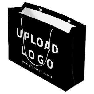 Grand Sac Cadeau Logo personnalisé Entreprise Moderne Noir