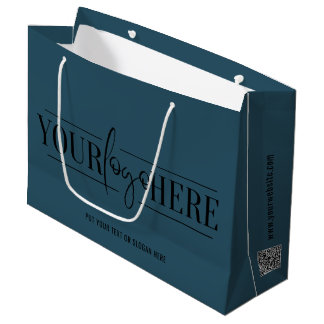 Grand Sac Cadeau Logo Personnalisé Simple Avec Code QR Business Nav