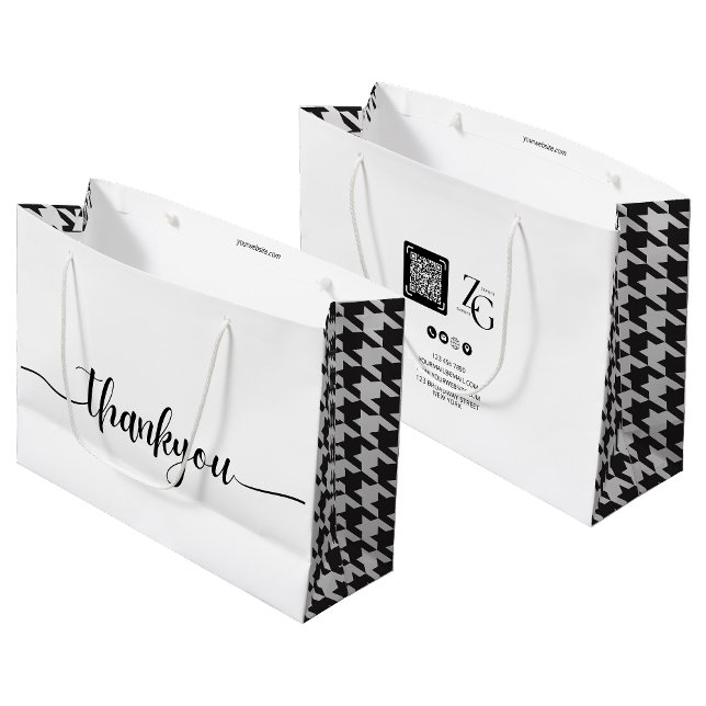 Grand Sac Cadeau Logo personnalisé tendance Merci Business (Créateur téléchargé)