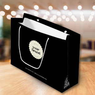 Grand Sac Cadeau Logo professionnel Black Small Business Code QR