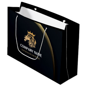 Grand Sac Cadeau Logo Professionnel Élégant Lion