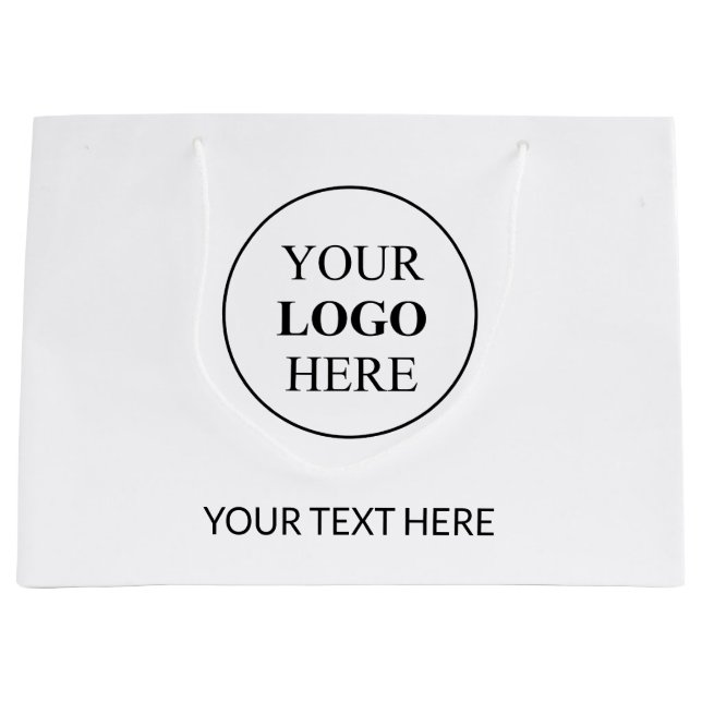 Grand Sac Cadeau Logo Promotionnel Personnalisé – Aucune Commande M (Devant)