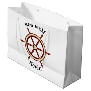 Grand Sac Cadeau "LOUP DE MER" ,volant, personnalisé