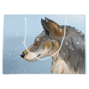 Grand Sac Cadeau Loup du Nord-Ouest