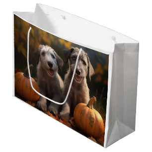 Grand Sac Cadeau Louveteau Wolfhound Délice d'Automne Citrouille