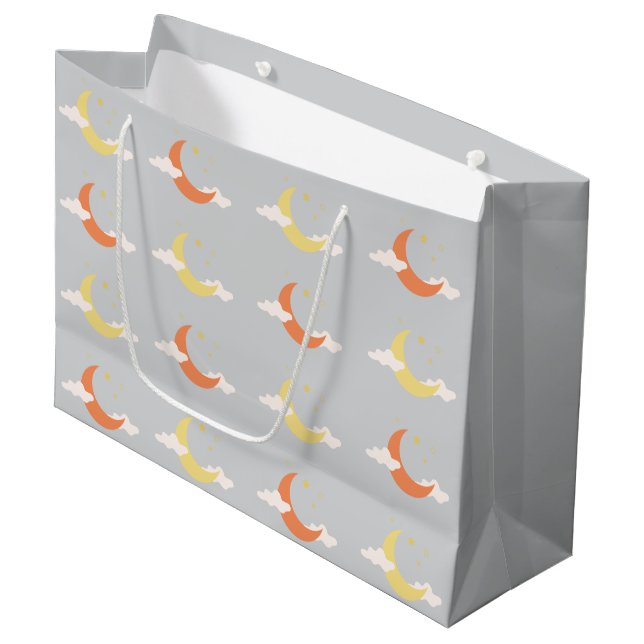 Grand Sac Cadeau Lune et étoiles (Devant Angle)